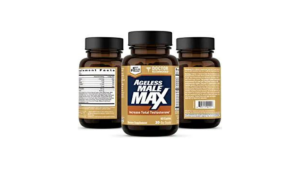 10 Shocking Ageless Male Max Side Effects 2 Ageless Male Max supplement bottle on a wooden table | Ageless Male Max side effects