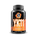 YK 11 supplement bottle used for muscle growth and bodybuilding